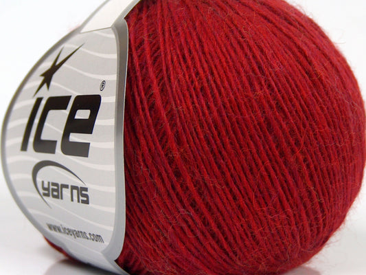 Lot of 8 Skeins Ice Yarns PURE WOOL FINE (100% Wool) Hand Knitting Yarn Red