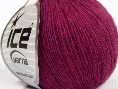 Lot of 8 Skeins Ice Yarns PURE WOOL FINE (100% Wool) Yarn Dark Fuchsia