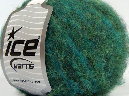 Lot of 8 Skeins Ice Yarns JAGUAR ALPACA (16% Alpaca 24% Wool) Yarn Green Shades Turquoise
