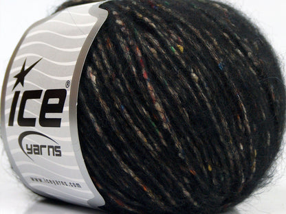 Lot of 8 Skeins Ice Yarns BONBON TWEED (10% Silk 30% Wool) Yarn Black