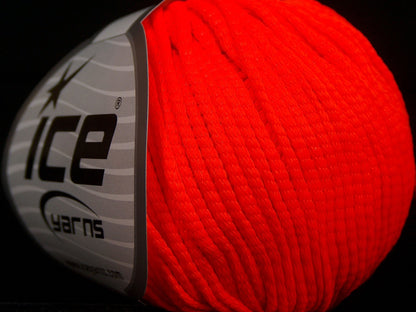 Lot of 8 Skeins Ice Yarns TUBE SOFTY Hand Knitting Yarn Neon Orange