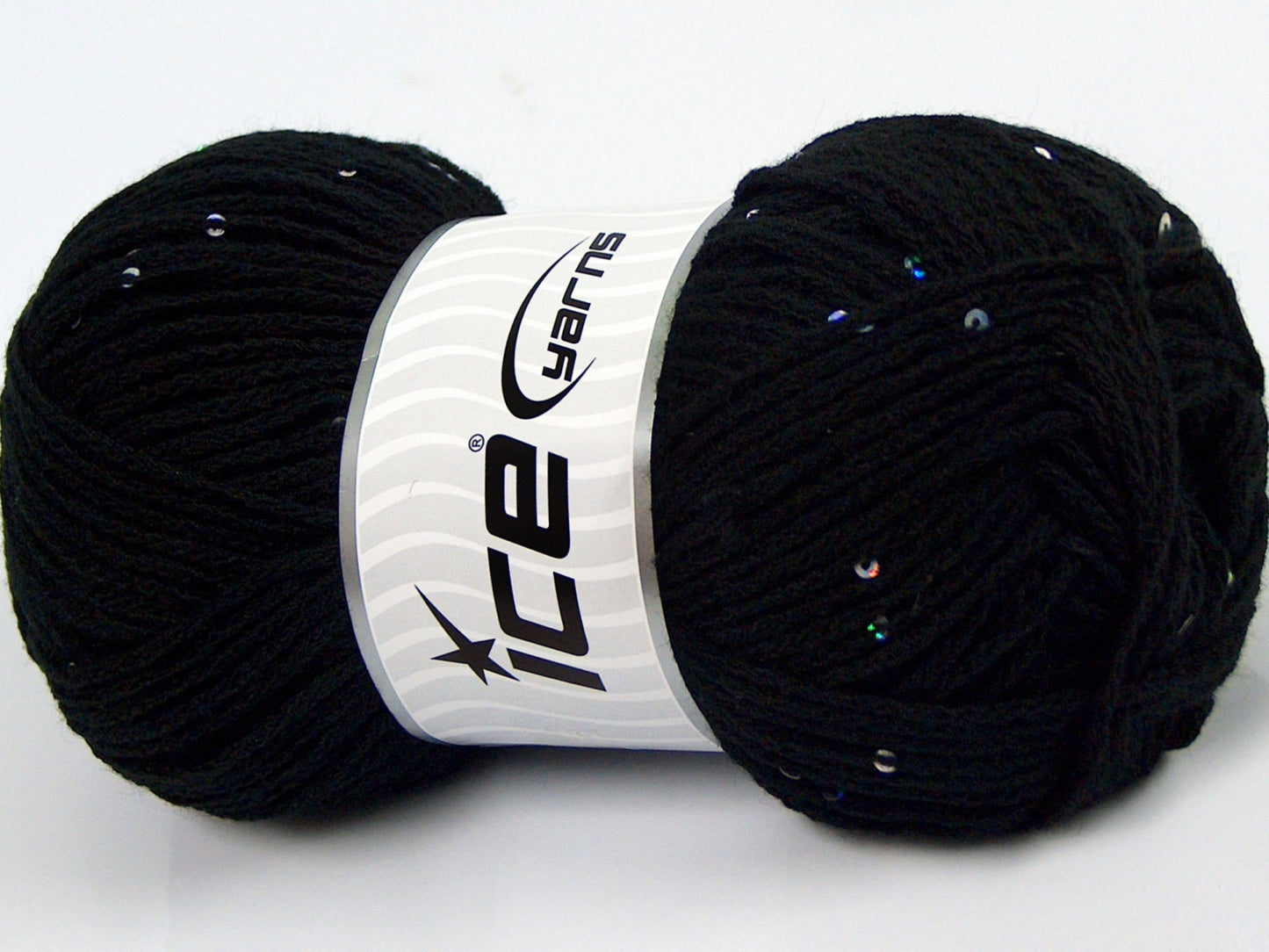 Lot of 4 x 100gr Skeins Ice Yarns CHAIN PAILLETTE (2% Paillette) Yarn Black
