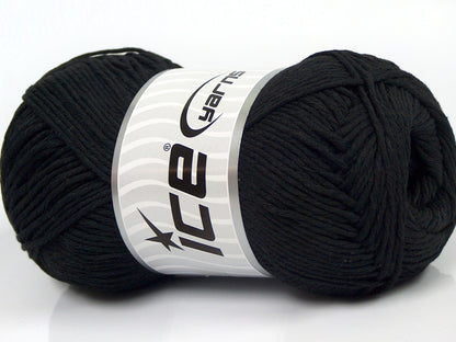 Lot of 4 x 100gr Skeins Ice Yarns NATURAL COTTON (100% Cotton) Yarn Black