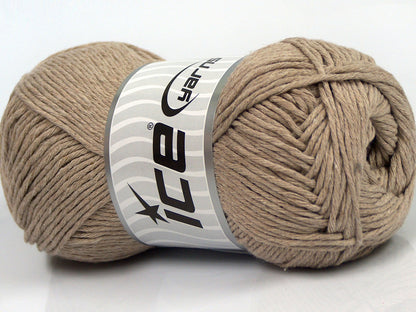 Lot of 4 x 100gr Skeins Ice Yarns NATURAL COTTON (100% Cotton) Yarn Light Camel