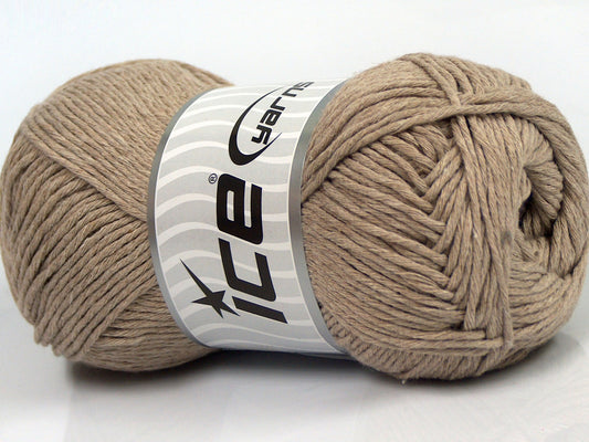 Lot of 4 x 100gr Skeins Ice Yarns NATURAL COTTON (100% Cotton) Yarn Light Camel