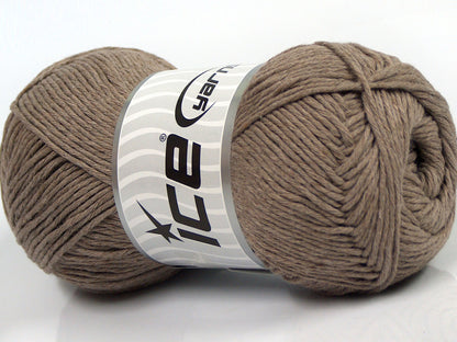 Lot of 4 x 100gr Skeins Ice Yarns NATURAL COTTON (100% Cotton) Yarn Camel