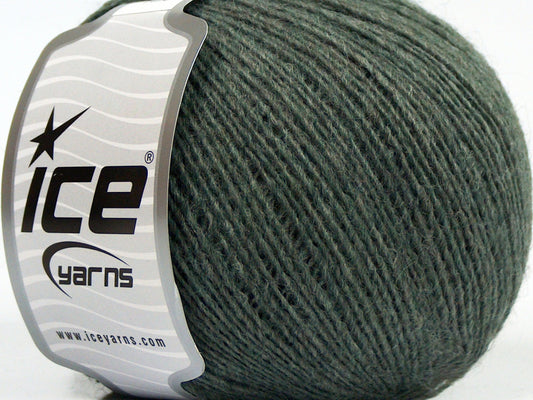 Lot of 8 Skeins Ice Yarns PERU ALPACA FINE (25% Alpaca 50% Merino Wool) Yarn Greenish Grey