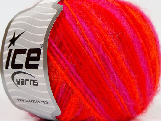 Lot of 8 Skeins Ice Yarns ALPACA DELUXE (20% Alpaca 50% Wool) Yarn Neon Orange Fuchsia Red