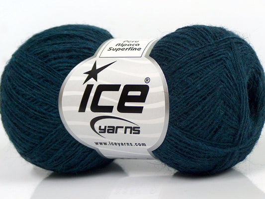 Lot of 10 Skeins Ice Yarns PERU ALPACA SUPERFINE (25% Alpaca 50% Merino Wool) Yarn Teal