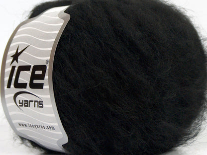 Lot of 8 Skeins Ice Yarns KID MOHAIR ALPACA LIGHT (41% Alpaca Superfine 41% Kid Mohair) Yarn Black