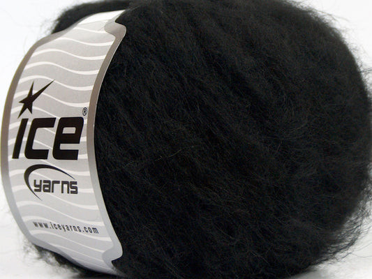 Lot of 8 Skeins Ice Yarns KID MOHAIR ALPACA LIGHT (41% Alpaca Superfine 41% Kid Mohair) Yarn Black