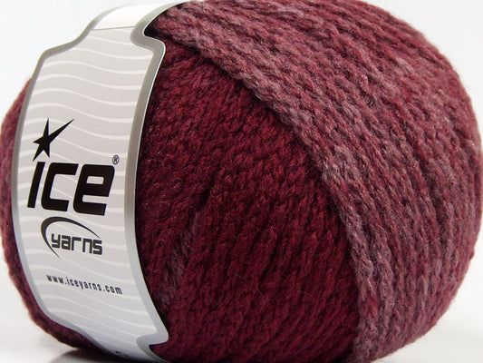 Lot of 4 x 100gr Skeins Ice Yarns NORDIC (23% Wool) Yarn Burgundy Shades