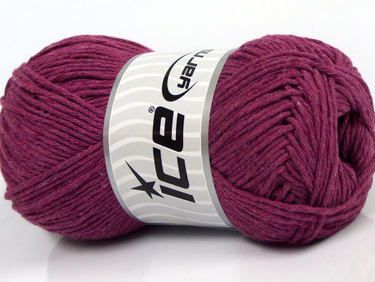 Lot of 4 x 100gr Skeins Ice Yarns NATURAL COTTON WORSTED (100% Cotton) Yarn Dark Fuchsia