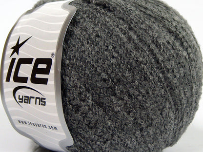 Lot of 8 Skeins Ice Yarns ALPACA BOUCLE FINE (25% Alpaca 25% Wool) Yarn Grey