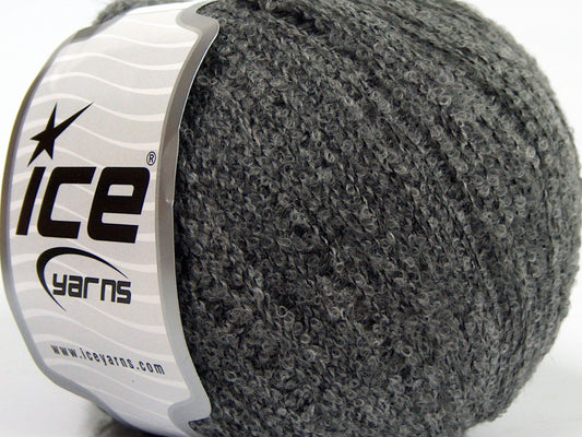 Lot of 8 Skeins Ice Yarns ALPACA BOUCLE FINE (25% Alpaca 25% Wool) Yarn Grey