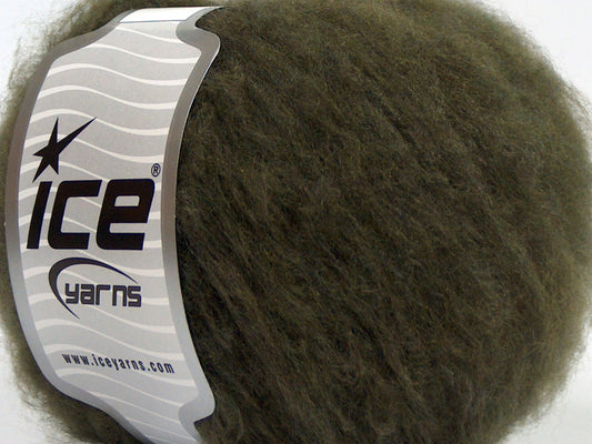 Lot of 8 Skeins Ice Yarns SALE WINTER (15% Wool) Hand Knitting Yarn Dark Khaki