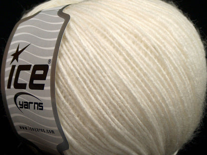 Lot of 8 Skeins Ice Yarns WOOL CORD LIGHT (50% Wool) Yarn Off White