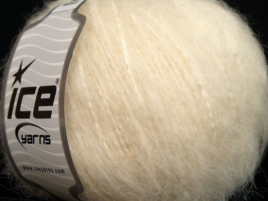 Lot of 8 Skeins Ice Yarns KAN MOHAIR (20% Mohair 25% Wool) Yarn Light Cream