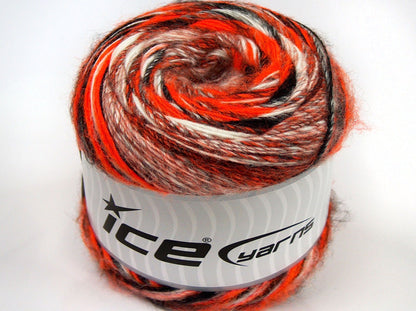 Lot of 2 x 150gr Skeins Ice Yarns SALE CAKES YARN (20% Alpaca 50% Wool) Yarn Neon Orange Black Grey White