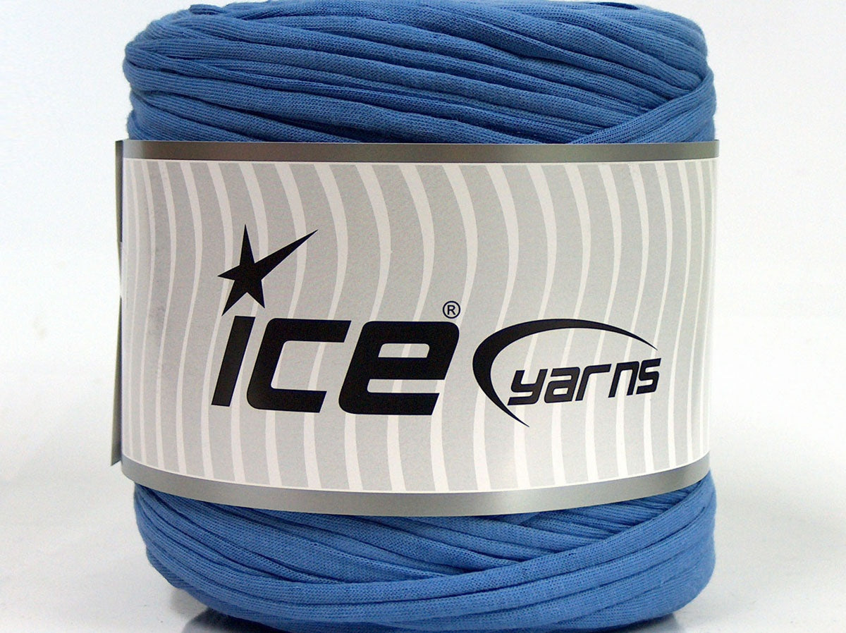 600 gr ICE YARNS UPCYCLED FABRIC 600 (95% Cotton 5% Elastan) Yarn Blue
