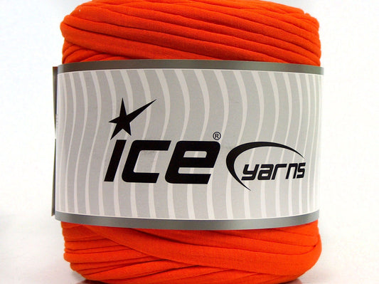 600 gr ICE YARNS UPCYCLED FABRIC 600 (95% Cotton 5% Elastan) Yarn Orange