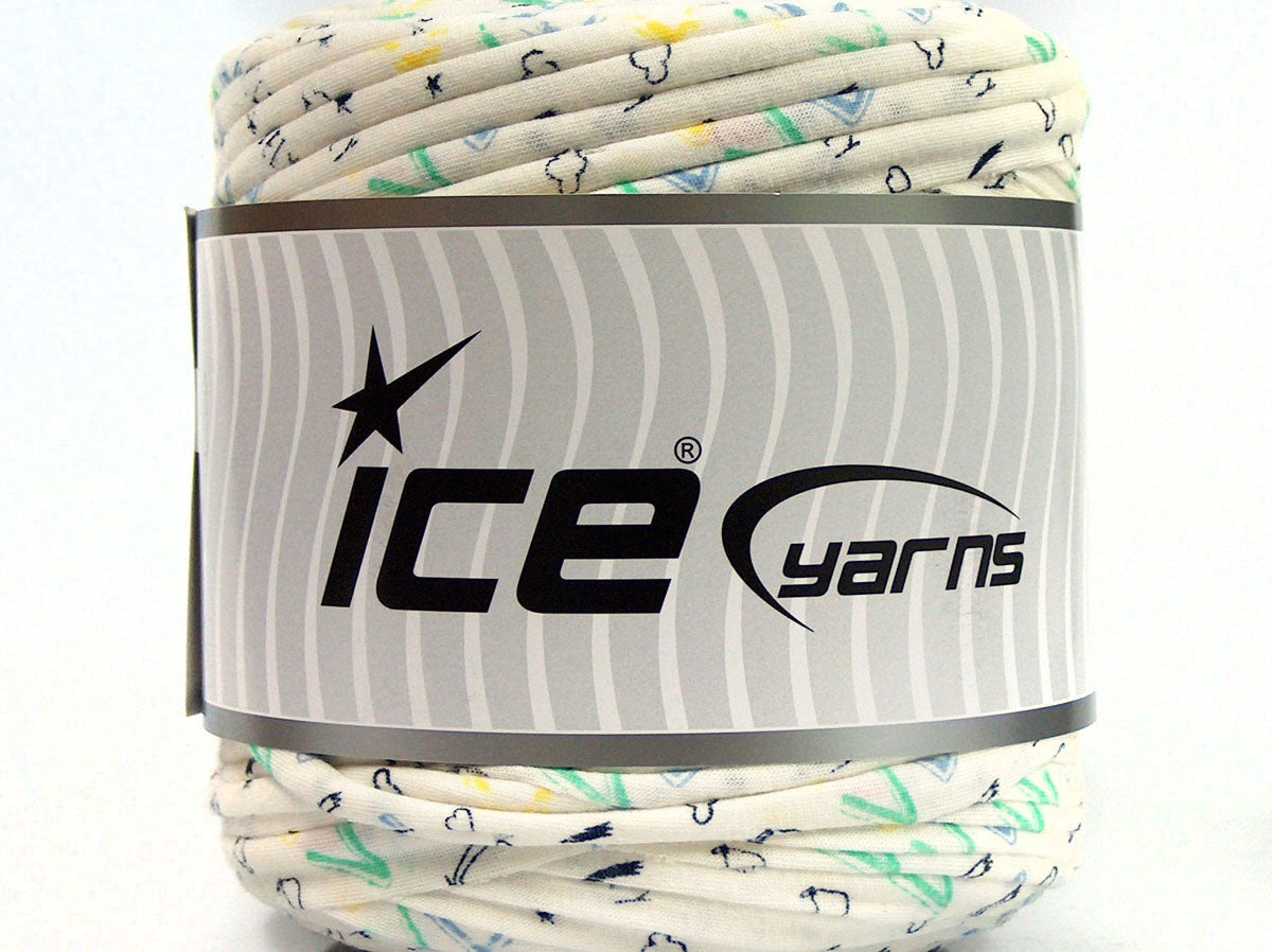 600 gr ICE YARNS UPCYCLED FABRIC 600 (95% Cotton 5% Elastan) Yarn Cream