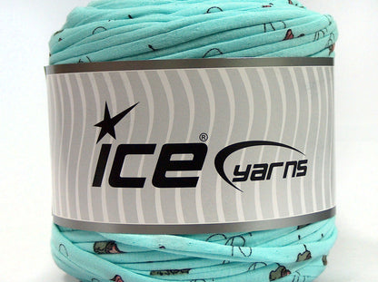 600 gr ICE YARNS UPCYCLED FABRIC 600 (95% Cotton 5% Elastan) Yarn Turquoise