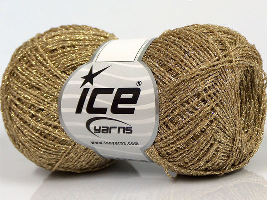 Lot of 8 Skeins Ice Yarns SALE METALLIC Hand Knitting Yarn Gold