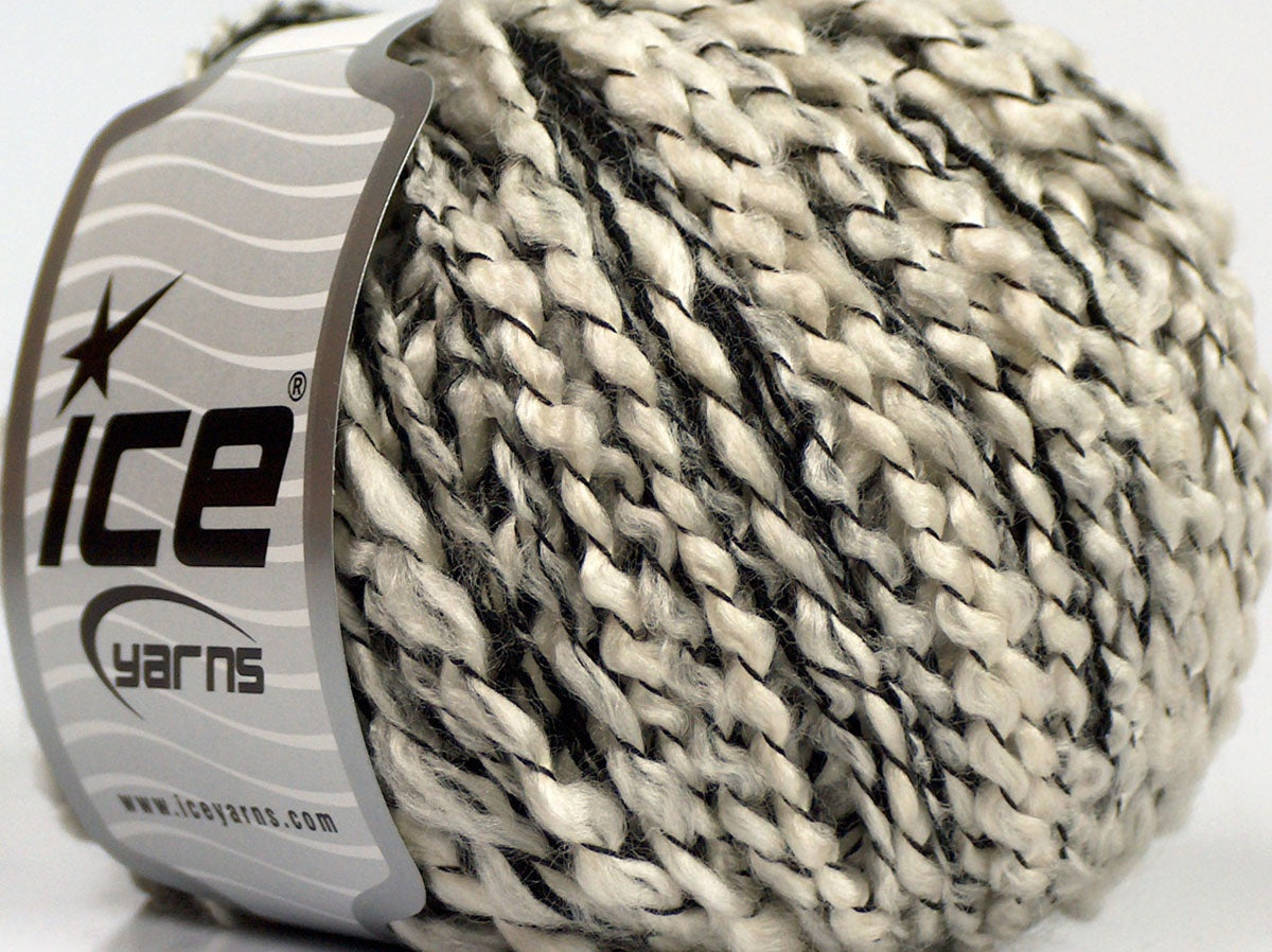 Lot of 8 Skeins Ice Yarns SALE METALLIC Hand Knitting Yarn Black White