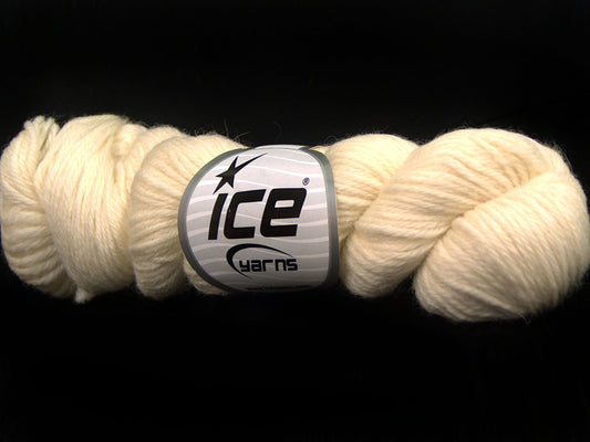 Lot of 2 x 100gr Skeins Ice Yarns BABY ALPACA NATURAL COLORS (55% Baby Alpaca 45% Superwash Extrafine Merino Wool) Yarn Cream