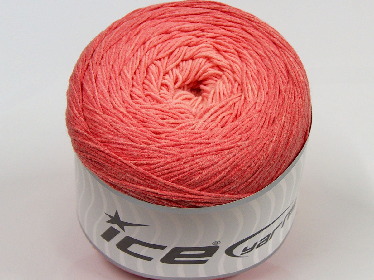 250 gr ICE YARNS CAKES LORENA (55% Organic Cotton) Hand Knitting Yarn Rose Pink