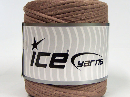 600 gr ICE YARNS UPCYCLED FABRIC 600 (95% Cotton 5% Elastan) Yarn Light Brown