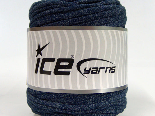 600 gr ICE YARNS UPCYCLED FABRIC 600 (95% Cotton 5% Elastan) Yarn Blue White