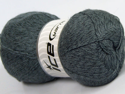 Lot of 4 x 100gr Skeins Ice Yarns ELITE SHAWL GLITZ (10% Mohair 10% Wool) Yarn Grey