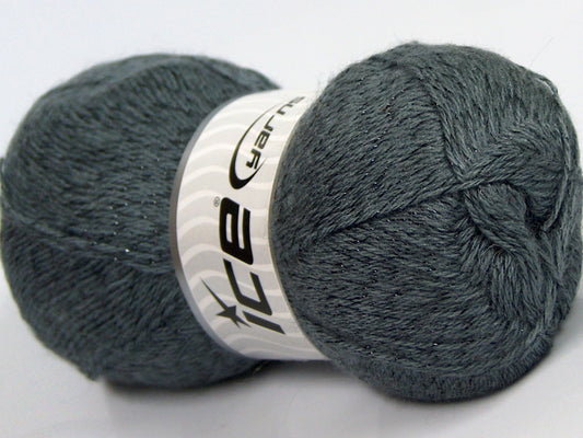 Lot of 4 x 100gr Skeins Ice Yarns ELITE SHAWL GLITZ (10% Mohair 10% Wool) Yarn Grey