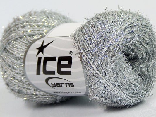 Lot of 10 Skeins Ice Yarns SALE METALLIC Hand Knitting Yarn Silver