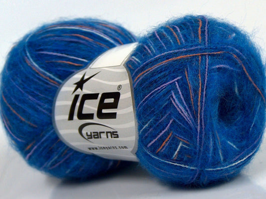 Lot of 8 Skeins Ice Yarns SALE WINTER (16% Wool 1% Elastan) Yarn Saxe Blue Orange Lilac White