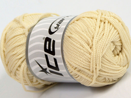 Lot of 4 x 100gr Skeins Ice Yarns MACRAME CORD Hand Knitting Yarn Light Cream