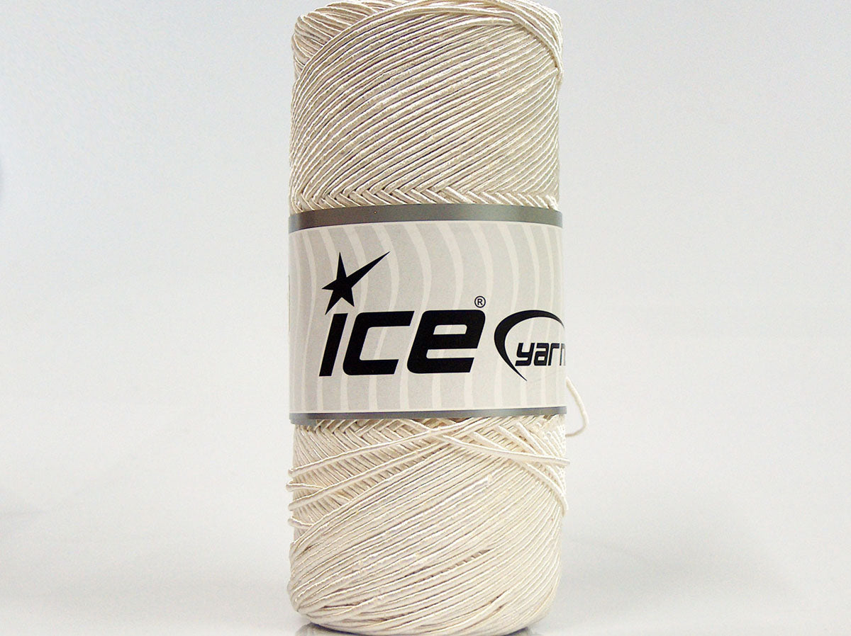 Lot of 2 x 200gr Skeins Ice Yarns SHINY COTTON (30% Cotton) Yarn Ecru