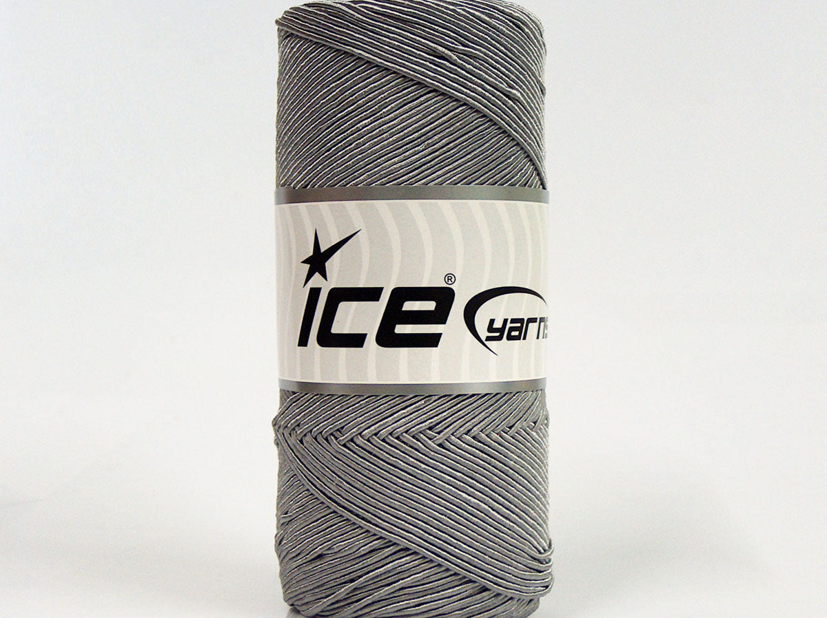 Lot of 2 x 200gr Skeins Ice Yarns SHINY COTTON (30% Cotton) Yarn Grey