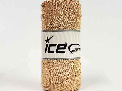 Lot of 2 x 200gr Skeins Ice Yarns SHINY COTTON (30% Cotton) Yarn Dark Cream