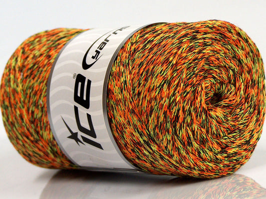250 gr ICE YARNS MACRAME COTTON COLOR (100% Cotton) Yarn Orange Neon Green Black