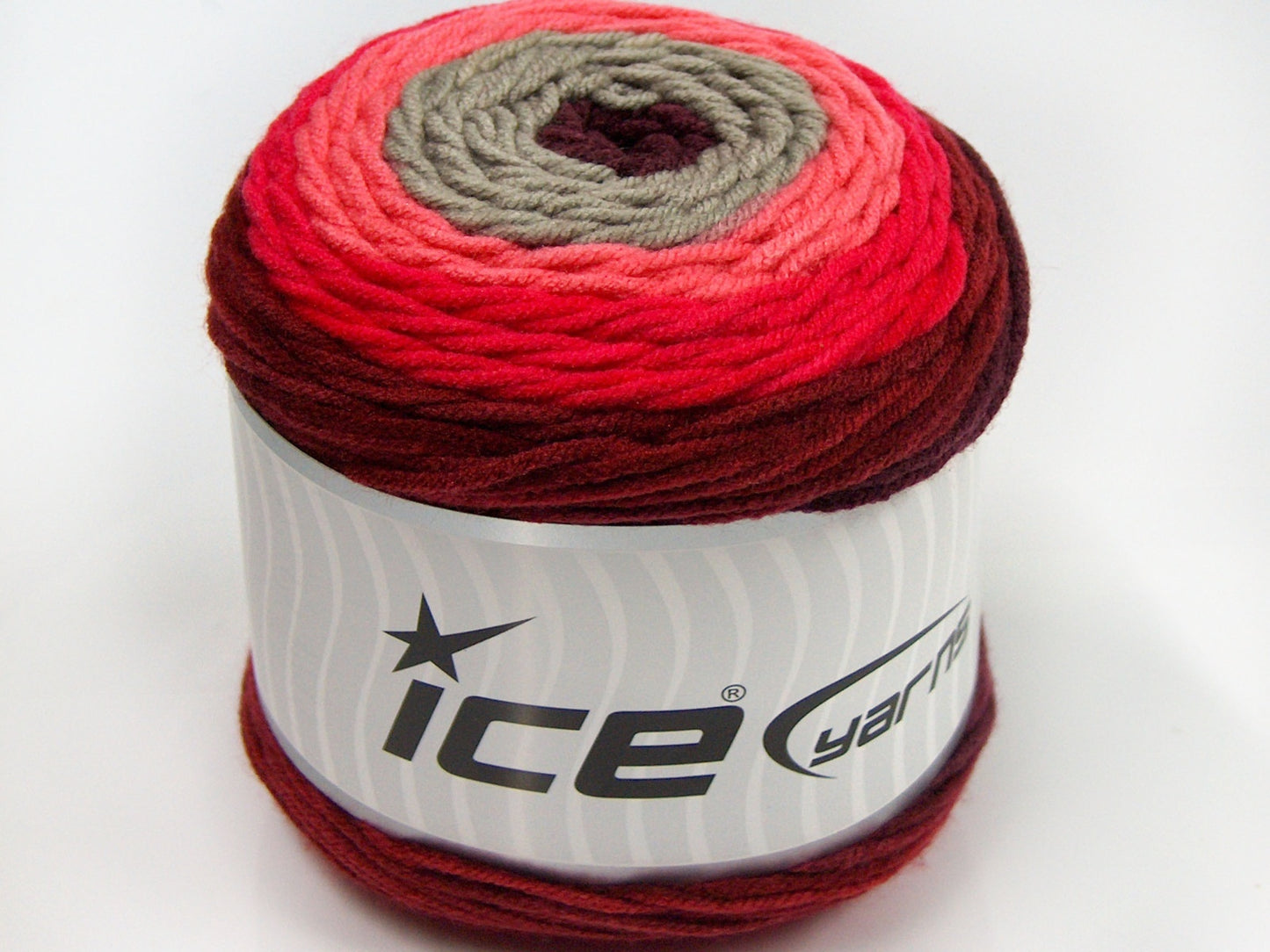 Lot of 2 x 200gr Skeins Ice Yarns CAKES COLOR Yarn Camel Salmon Fuchsia Maroon Shades