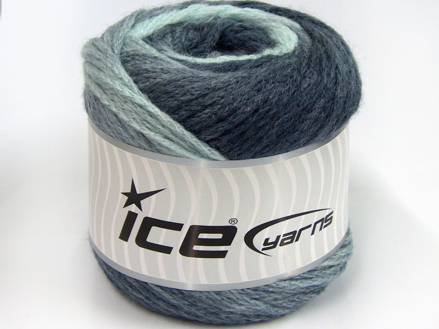 Lot of 2 x 200gr Skeins Ice Yarns CAKES CHAIN Hand Knitting Yarn Blue Shades