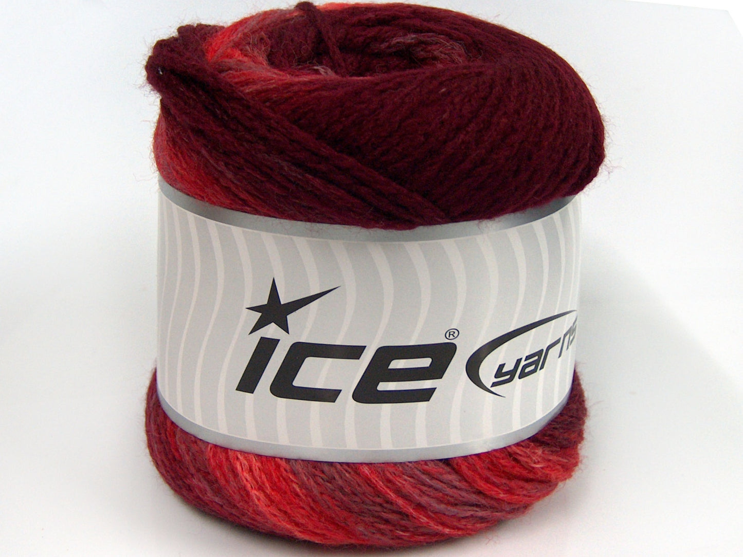 Lot of 2 x 200gr Skeins Ice Yarns CAKES CHAIN Yarn Burgundy Shades