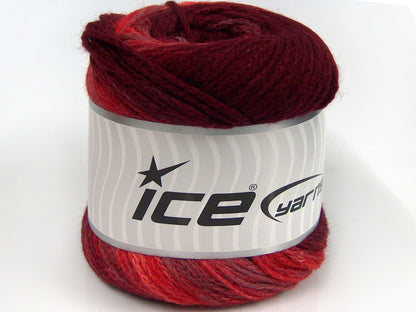 Lot of 2 x 200gr Skeins Ice Yarns CAKES CHAIN Yarn Burgundy Shades