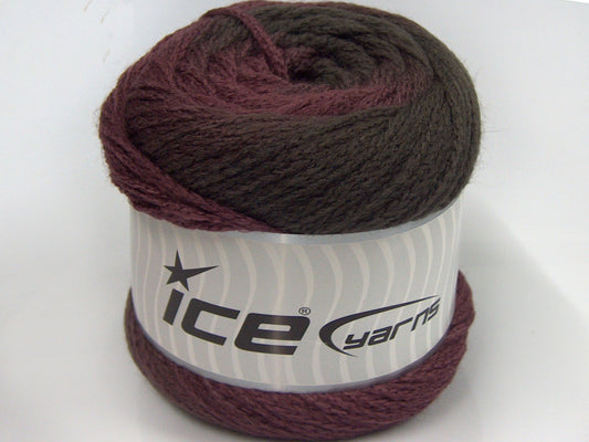 Lot of 2 x 200gr Skeins Ice Yarns CAKES CHAIN Yarn Maroon Shades Grey
