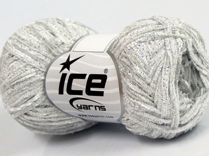 Lot of 8 Skeins Ice Yarns SALE CHENILLE (90% MicroFiber) Yarn Ecru