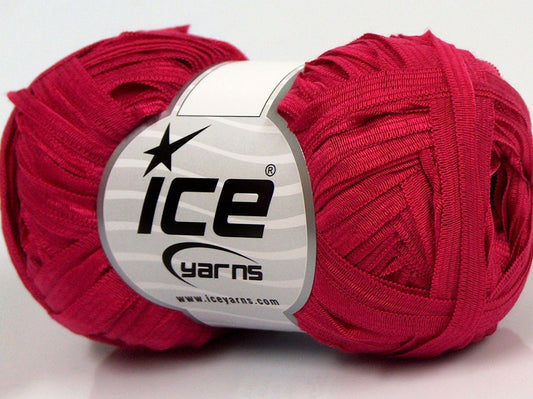 Lot of 8 Skeins Ice Yarns SALE RIBBON Hand Knitting Yarn Fuchsia