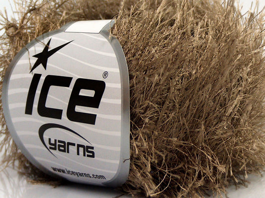 Lot of 8 Skeins Ice Yarns SALE EYELASH Hand Knitting Yarn Camel